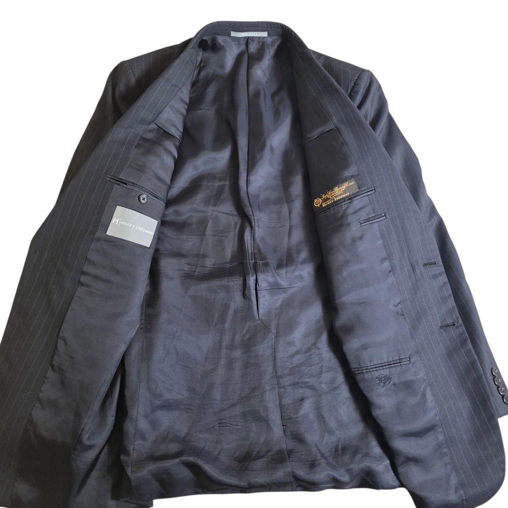 Loro Piana Tasmanian Super 130s Wool Hickey Freeman Madison Blazer Navy 42L